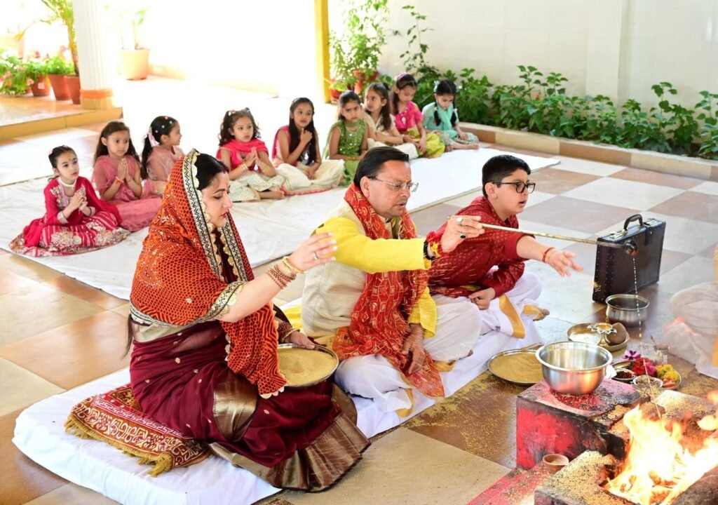 मुख्यमंत्री ने राम नवमी पर किया कन्या पूजन, प्रदेश की समृद्धि की कामना