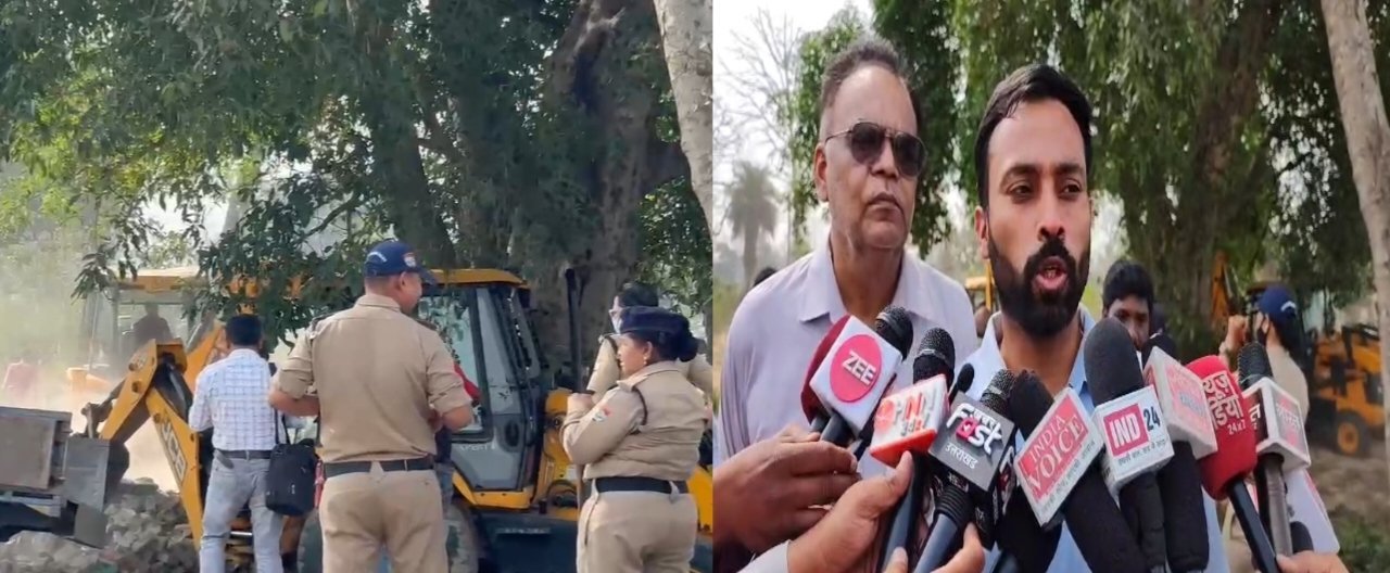 अवैध मजाऱ पर चला प्रशासन का बुलडोजर, सिंचाई विभाग की जमीन पर बनी थी मजार